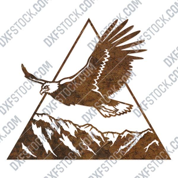 Eagle triangle mountain vector design files - DXF SVG EPS AI CDR