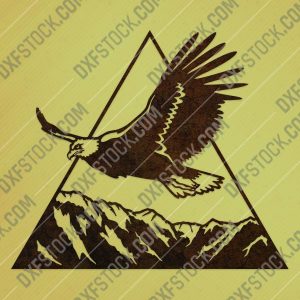 Eagle triangle mountain vector design files - DXF SVG EPS AI CDR