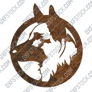 Dog german shepherd vector design files - DXF SVG EPS AI CDR