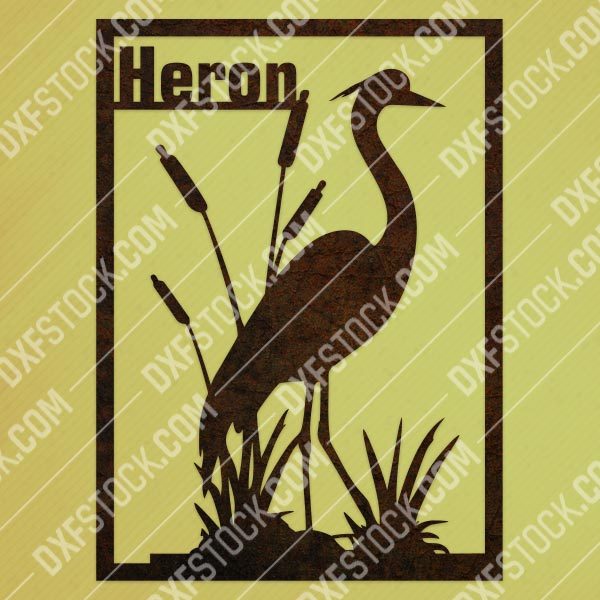 Heron flamingo vector design files - DXF SVG EPS AI CDR