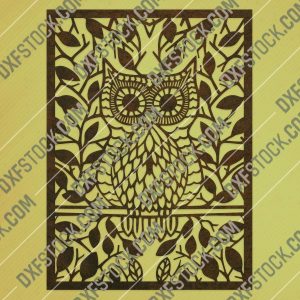 Owl leaves design files - DXF SVG EPS AI CDR