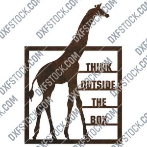 Think outside the box giraffe vector design file - EPS AI SVG DXF CDR