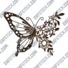 Butterfly flowers vector design files - SVG DXF EPS AI CDR