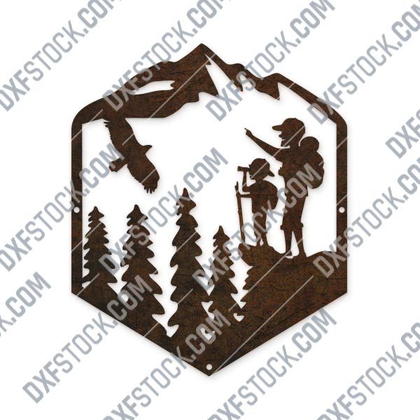 Dad son hiking camping vector design files – DXF SVG EPS AI CDR