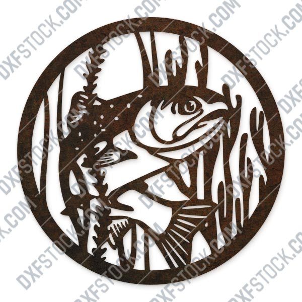 Fishing vector design files - SVG DXF EPS AI CDR