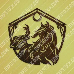 Horse and barn sign vector design files - DXF SVG EPS AI CDR