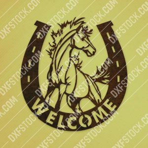 Horseshoe welcome vector design files – DXF SVG EPS AI CDR