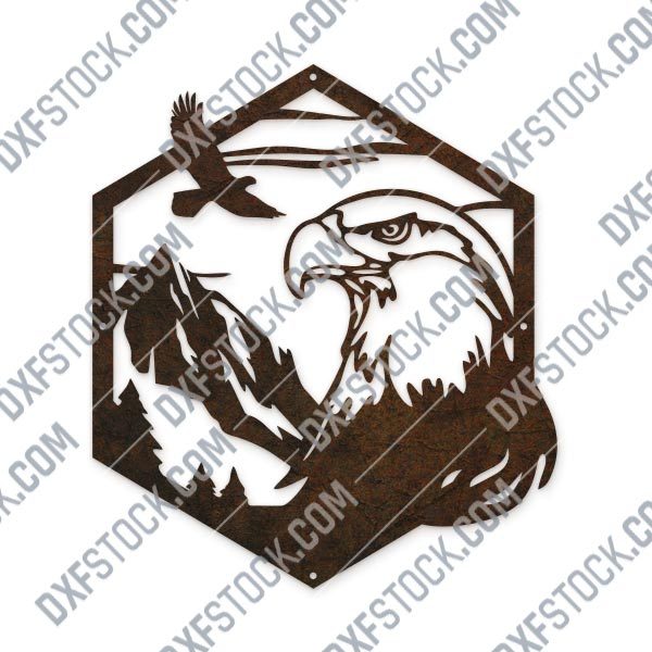 Majestic bald eagle american vector design files - DXF SVG EPS AI CDR