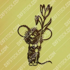 Mouse with flower vector design files - SVG DXF EPS AI CDR