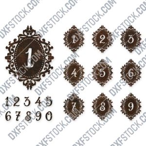 Laser cutting numbers template vector design files - SVG DXF EPS AI CDR