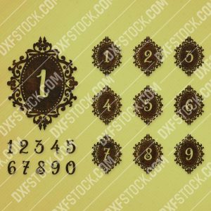 Laser cutting numbers template vector design files - SVG DXF EPS AI CDR