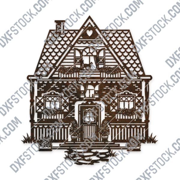 Wonderful house vector design files - SVG DXF EPS AI CDR