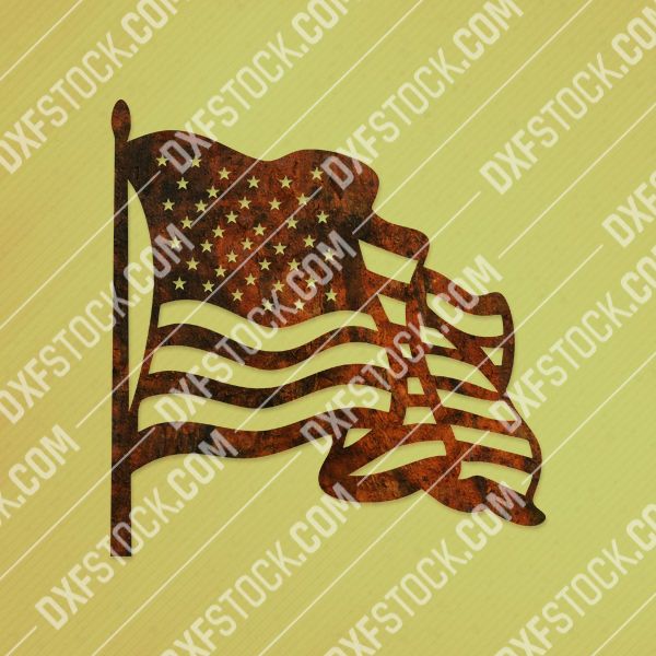 American flapping flag design files - SVG DXF EPS AI CDR