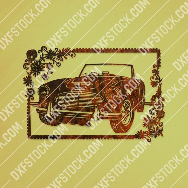 Car flowers vector design files - DXF SVG EPS AI CDR