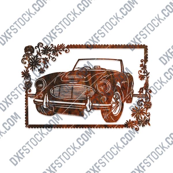 Car flowers vector design files - DXF SVG EPS AI CDR