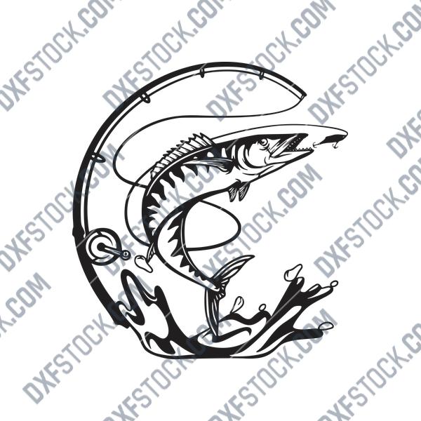Barracuda Fish & DXF File Image