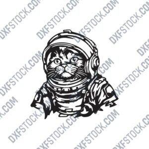 Astronaut Cat DXF File