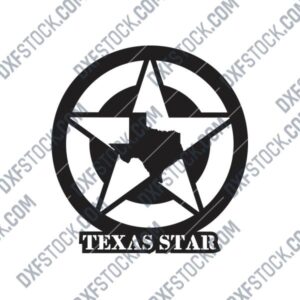 Texas Star Art Sign DXF File