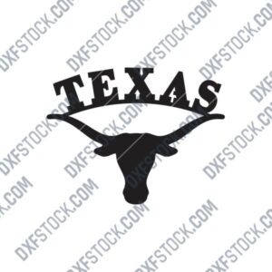 Texas Longhorn Art Sign DXF File