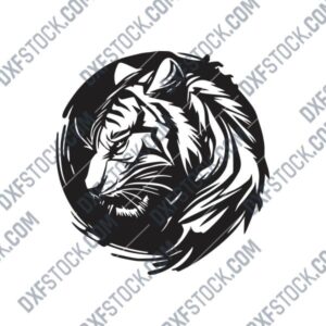 Tiger Wall Decor DXF File